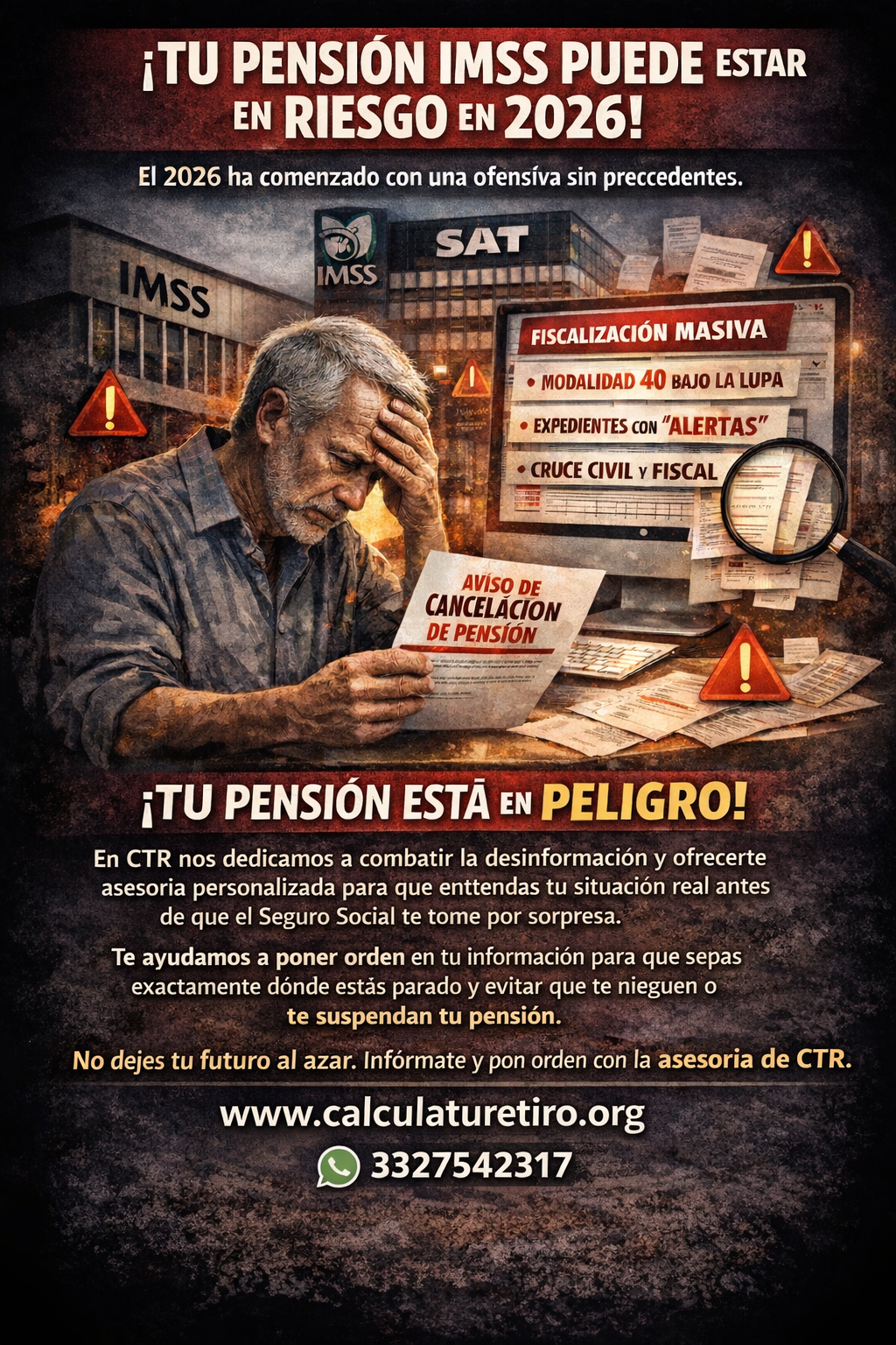 ¡Tu pensión IMSS puede estar en riesgo en 2026! Fiscalización masiva, Modalidad 40 bajo la lupa. Asesoría CTR.